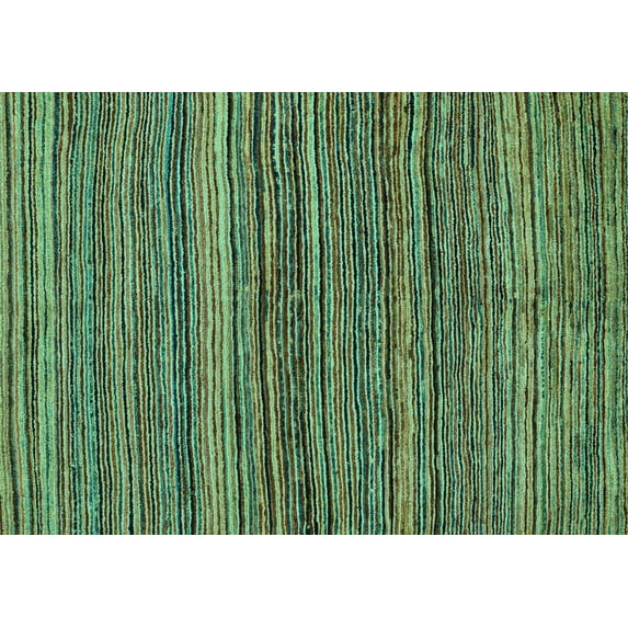 Ahgly Company Indoor Rectangle Abstract Turquoise Blue Modern Area Rugs, 5' x 7'