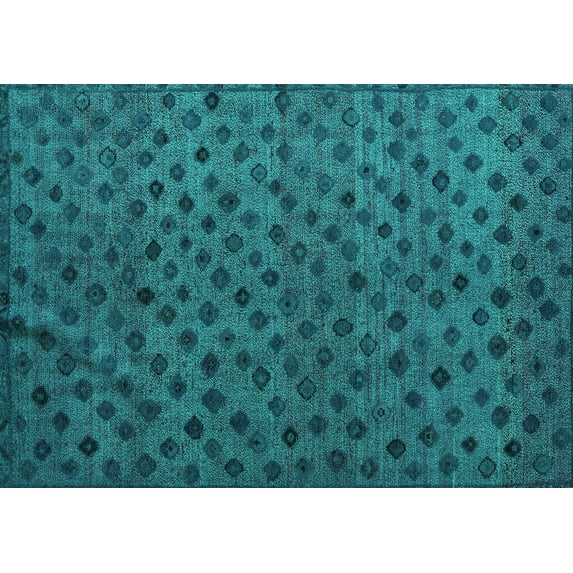 Ahgly Company Indoor Rectangle Abstract Turquoise Blue Modern Area Rugs, 8' x 10'
