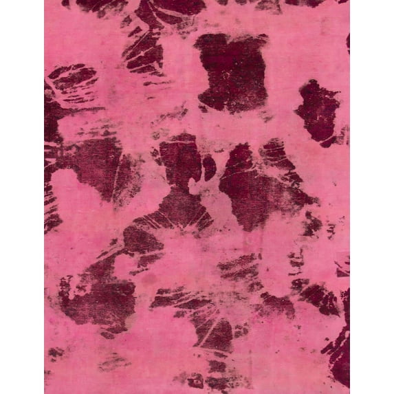 Ahgly Company Indoor Rectangle Abstract Violet Red Pink Area Rugs, 7' x 10'