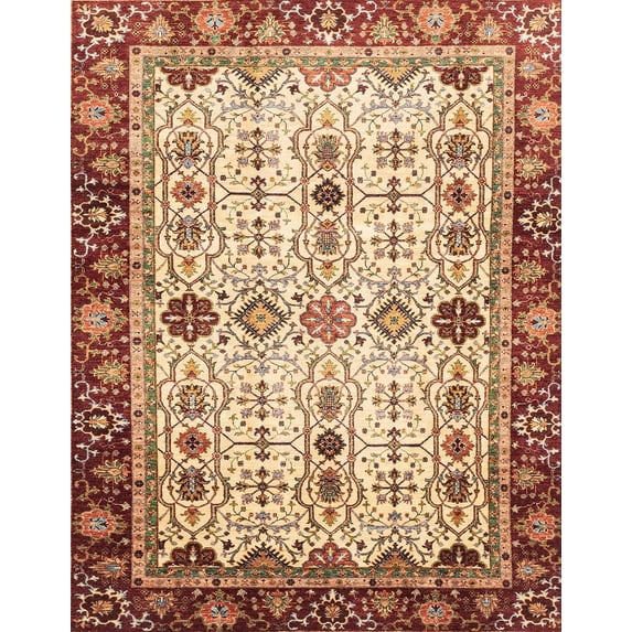 Ahgly Company Indoor Rectangle Abstract Yellow Abstract Area Rugs, 2' x 3'