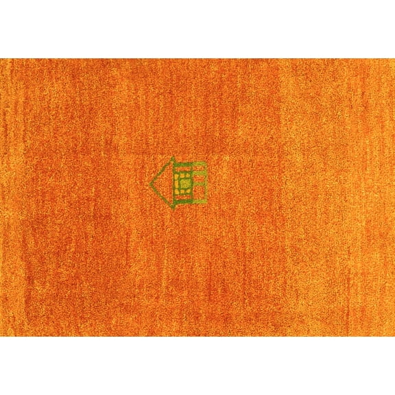 Ahgly Company Indoor Rectangle Abstract Yellow Contemporary Area Rugs, 3' x 5'