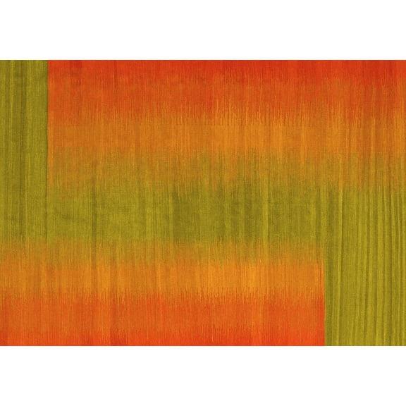 Ahgly Company Indoor Rectangle Abstract Yellow Contemporary Area Rugs, 4' x 6'