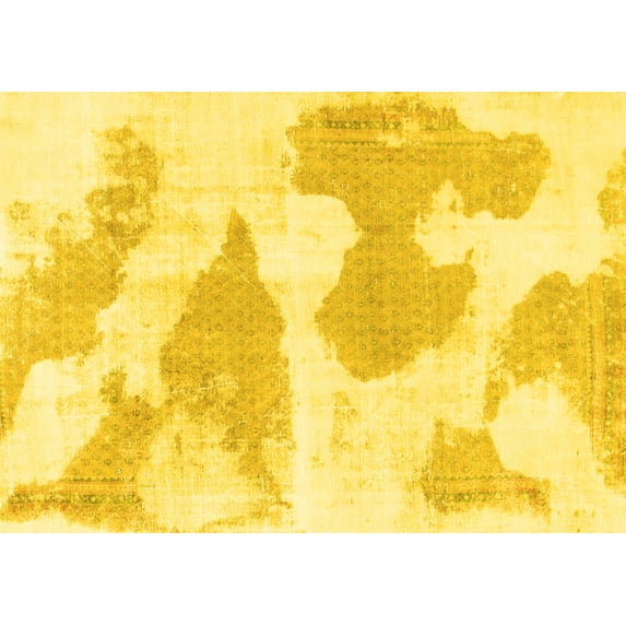 Ahgly Company Indoor Rectangle Abstract Yellow Modern Area Rugs, 2' x 3'