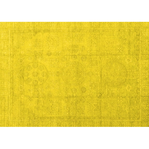 Ahgly Company Indoor Rectangle Abstract Yellow Modern Area Rugs, 5' x 8'