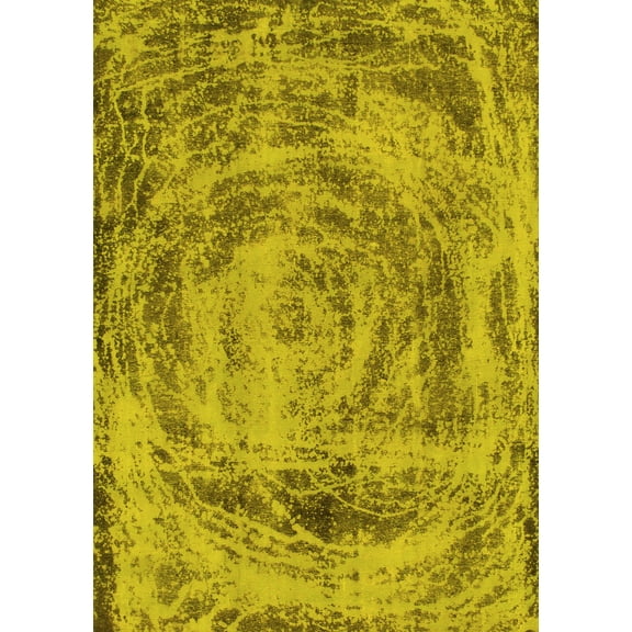 Ahgly Company Indoor Rectangle Abstract Yellow Modern Area Rugs, 6' x 9'