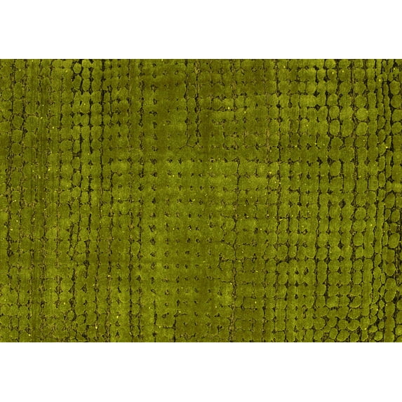Ahgly Company Indoor Rectangle Abstract Yellow Modern Area Rugs, 8' x 10'