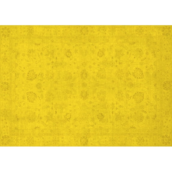 Ahgly Company Indoor Rectangle Abstract Yellow Modern Area Rugs, 8' x 10'