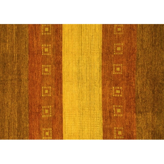Ahgly Company Indoor Rectangle Abstract Yellow Modern Area Rugs, 8' x 10'