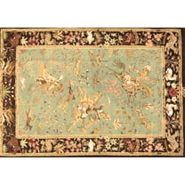 Ahgly Company Indoor Rectangle Animal Brown Traditional Area Rugs, 5' x 7'