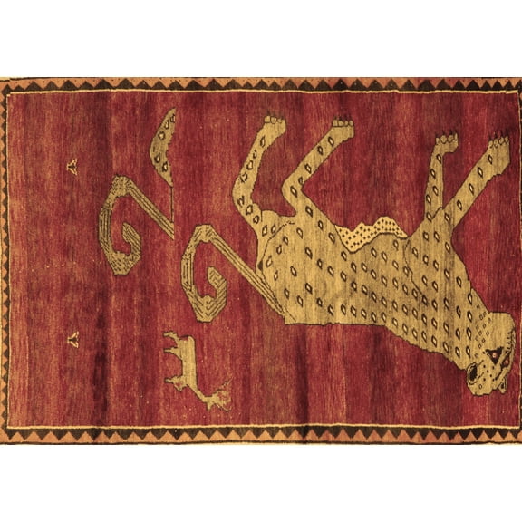 Ahgly Company Indoor Rectangle Animal Brown Traditional Area Rugs, 5' x 7'