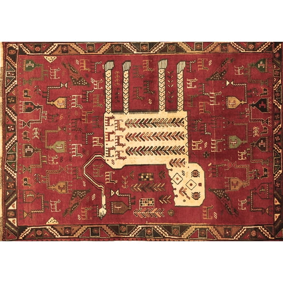 Ahgly Company Indoor Rectangle Animal Brown Traditional Area Rugs, 5' x 8'