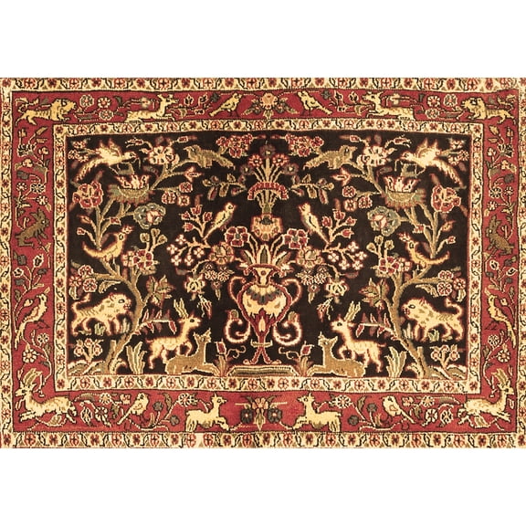Ahgly Company Indoor Rectangle Animal Brown Traditional Area Rugs, 6' x 9'
