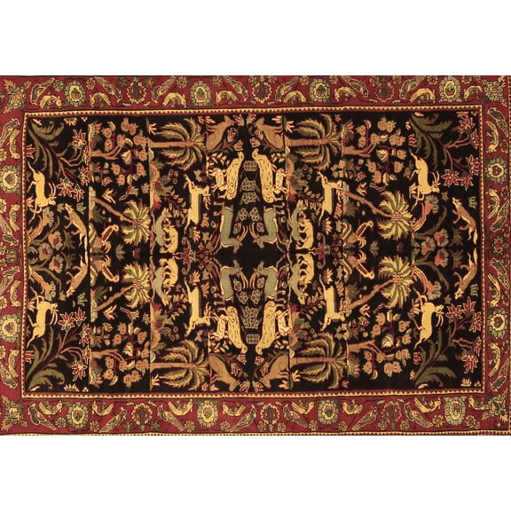 Ahgly Company Indoor Rectangle Animal Brown Traditional Area Rugs, 7' x 10'