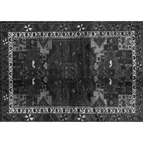 Ahgly Company Indoor Rectangle Animal Gray Traditional Area Rugs, 5' x 7'