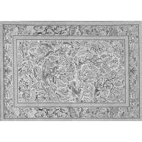 Ahgly Company Indoor Rectangle Animal Gray Traditional Area Rugs, 5' x 7'