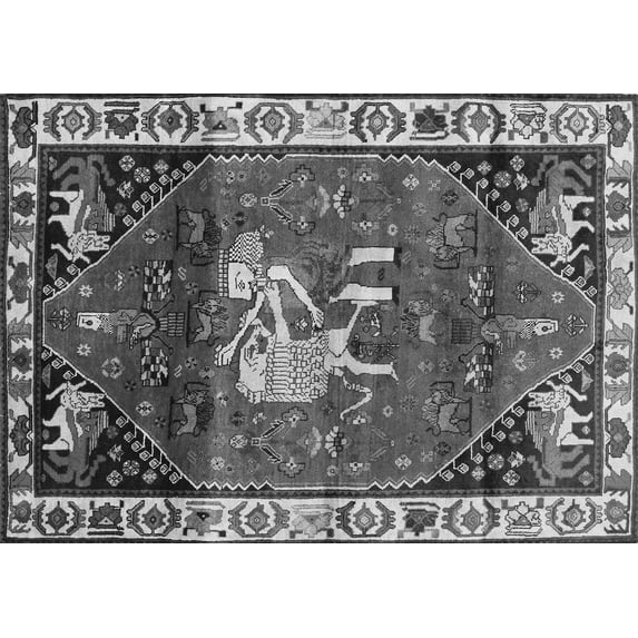 Ahgly Company Indoor Rectangle Animal Gray Traditional Area Rugs, 5' x 8'