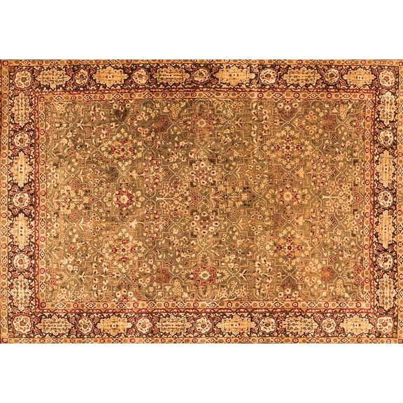 Ahgly Company Indoor Rectangle Animal Orange Traditional Area Rugs, 5' x 8'