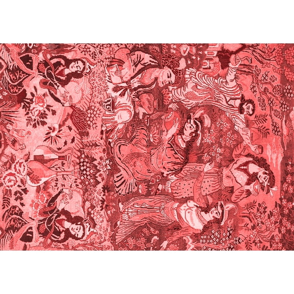Ahgly Company Indoor Rectangle Animal Red Traditional Area Rugs, 2' x 3'