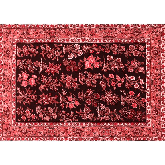 Ahgly Company Indoor Rectangle Animal Red Traditional Area Rugs, 7' x 9'