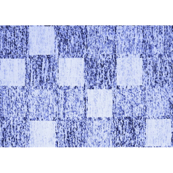 Ahgly Company Indoor Rectangle Checkered Blue Modern Area Rugs, 5' x 7'