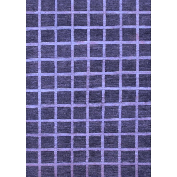 Ahgly Company Indoor Rectangle Checkered Blue Modern Area Rugs, 8' x 12'