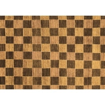 Ahgly Company Indoor Rectangle Checkered Brown Modern Area Rugs, 5' x 7'