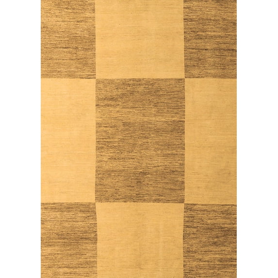 Ahgly Company Indoor Rectangle Checkered Brown Modern Area Rugs, 8' x 12'