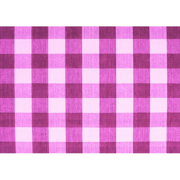 Ahgly Company Indoor Rectangle Checkered Pink Modern Area Rugs, 5' x 8'