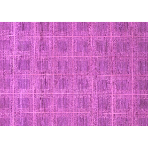 Ahgly Company Indoor Rectangle Checkered Purple Modern Area Rugs, 2' x 5'