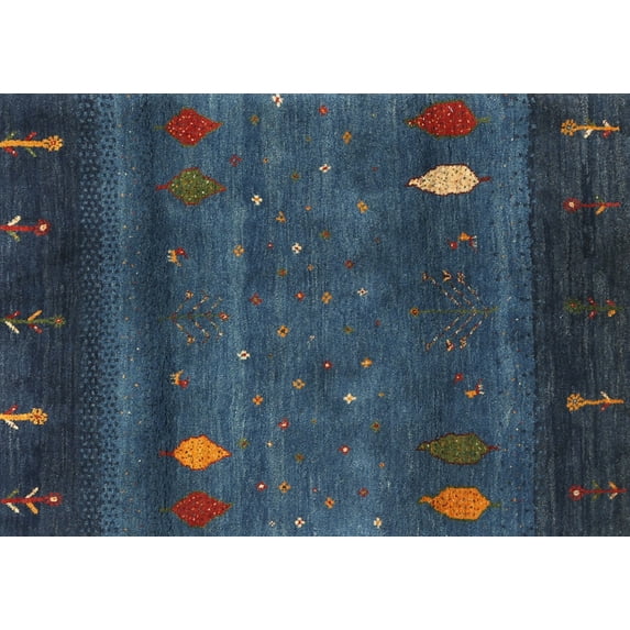Ahgly Company Indoor Rectangle Contemporary Blue Jay Blue Area Rugs, 8' x 12'