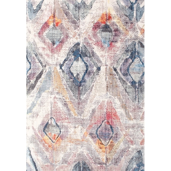 Ahgly Company Indoor Rectangle Contemporary Dark White Beige Area Rugs, 8' x 10'