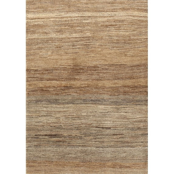 Ahgly Company Indoor Rectangle Contemporary Light Brown Area Rugs, 6' x 9'