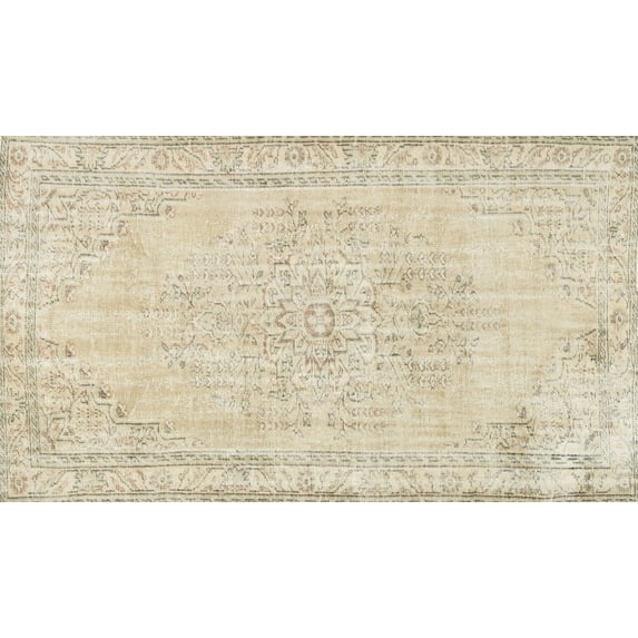 Ahgly Company Indoor Rectangle Contemporary Light French Beige Brown Area Rugs, 7' x 10'