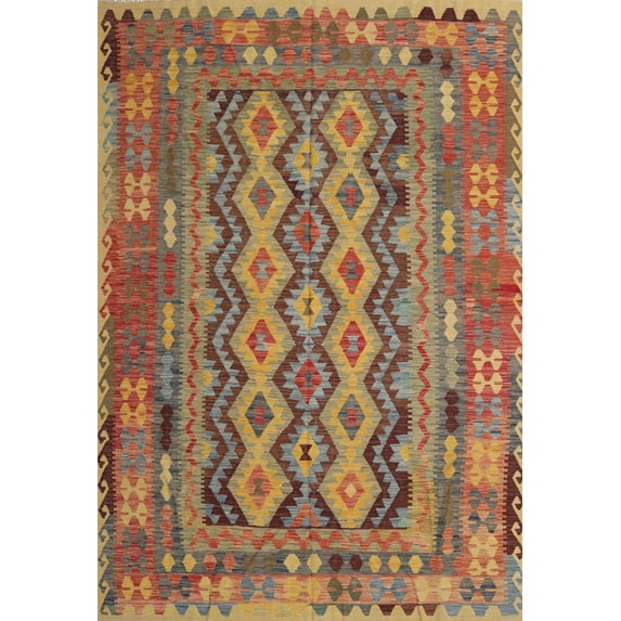 Ahgly Company Indoor Rectangle Contemporary Mahogany Brown Area Rugs, 2' x 4'