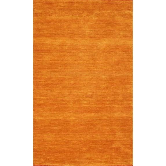 Ahgly Company Indoor Rectangle Contemporary Orange Red Area Rugs, 4' x 6'