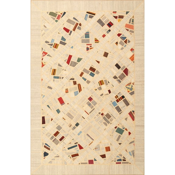 Ahgly Company Indoor Rectangle Contemporary Sandy Brown Area Rugs, 3' x 5'