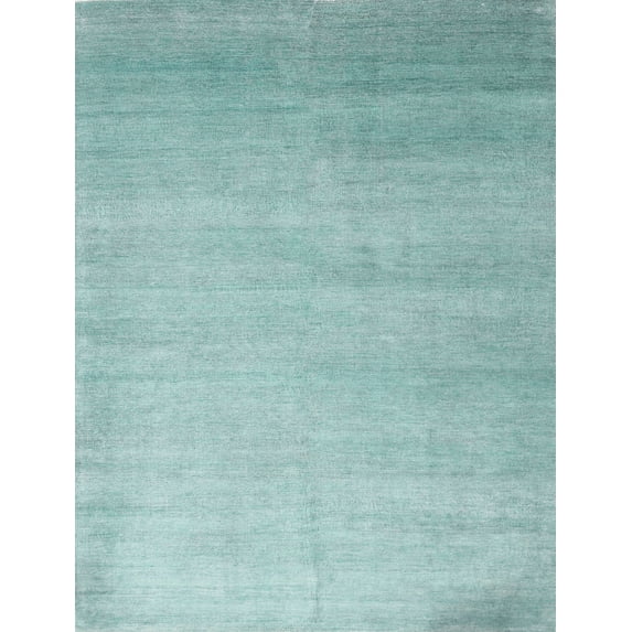 Ahgly Company Indoor Rectangle Contemporary Tiffany Blue Area Rugs, 6' x 9'
