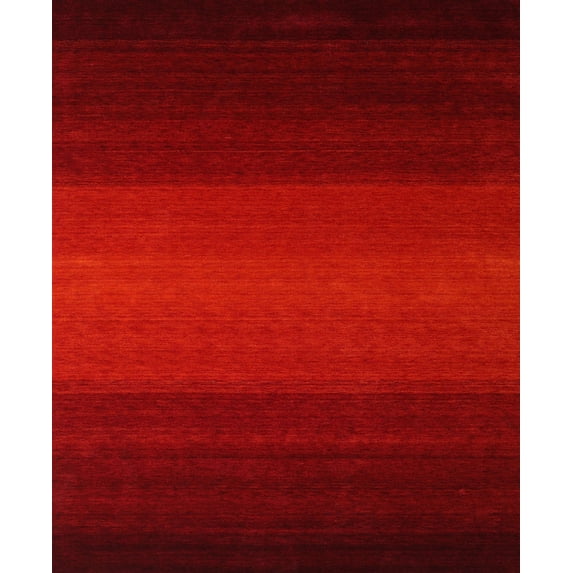 Ahgly Company Indoor Rectangle Contemporary Tomato Sauce Red Area Rugs, 8' x 12'