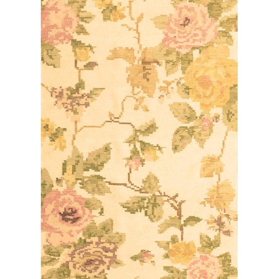 Ahgly Company Indoor Rectangle Floral Brown Coastal Area Rugs, 2' x 3'