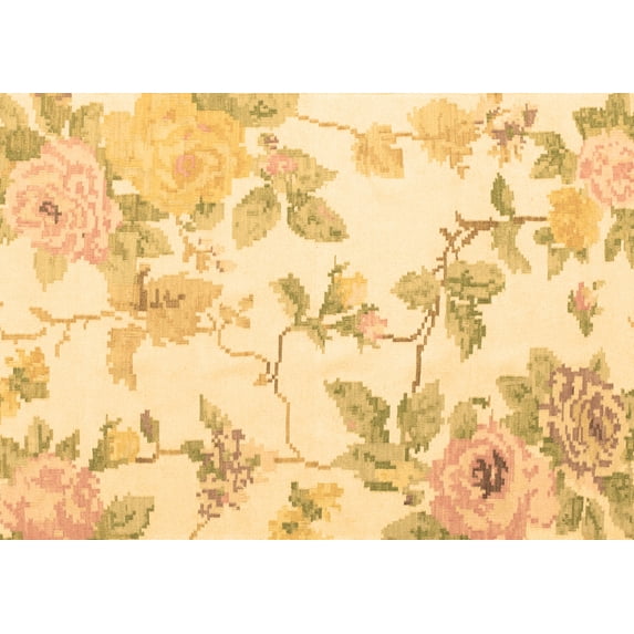 Ahgly Company Indoor Rectangle Floral Brown Coastal Area Rugs, 5' x 7'