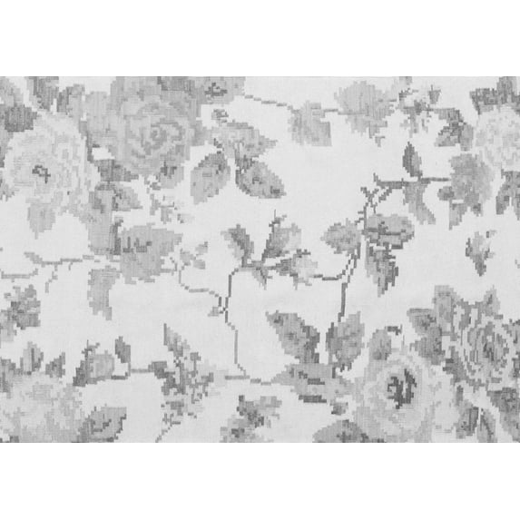 Ahgly Company Indoor Rectangle Floral Gray Coastal Area Rugs, 5' x 7'