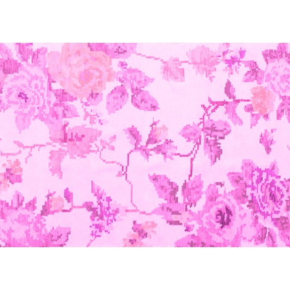 Ahgly Company Indoor Rectangle Floral Pink Coastal Area Rugs, 5' x 7'