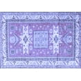 thumbnail image 1 of Ahgly Company Indoor Rectangle Geometric Blue Traditional Area Rugs, 5' x 7', 1 of 4