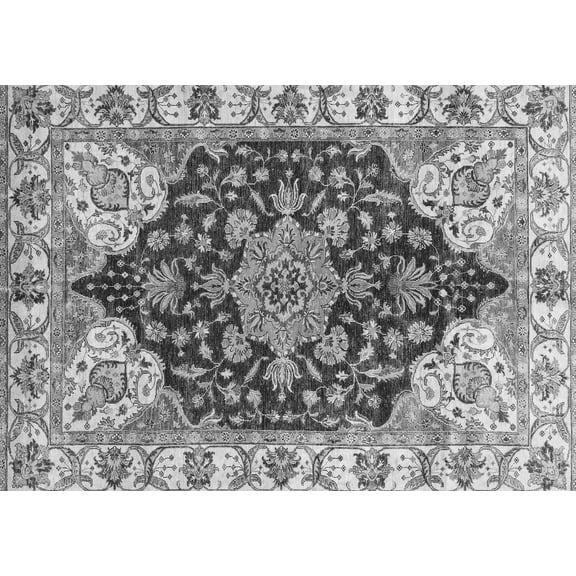 Ahgly Company Indoor Rectangle Geometric Gray Traditional Area Rugs, 2' x 5'