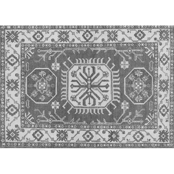 Ahgly Company Indoor Rectangle Geometric Gray Traditional Area Rugs, 3' x 5'