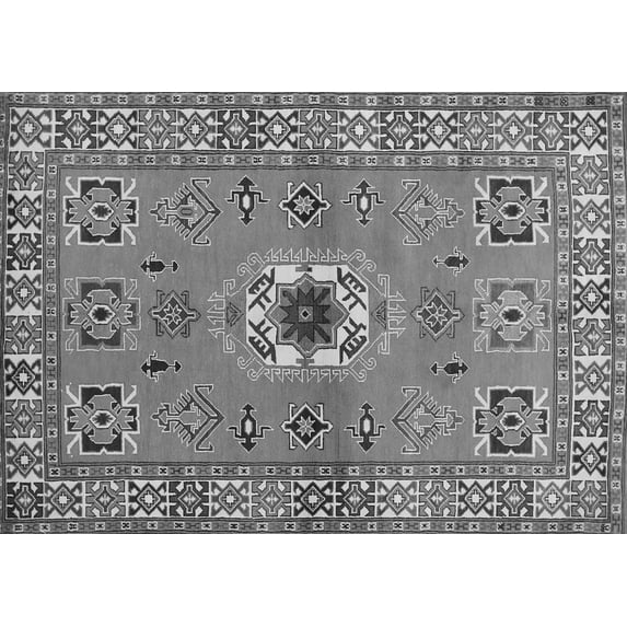 Ahgly Company Indoor Rectangle Geometric Gray Traditional Area Rugs, 5' x 7'