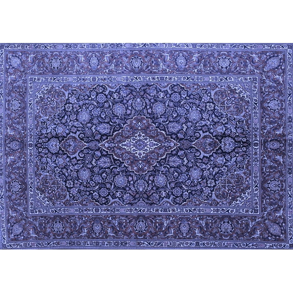 Ahgly Company Indoor Rectangle Medallion Blue Traditional Area Rugs, 2' x 4'