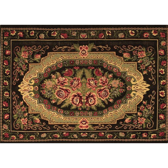 Ahgly Company Indoor Rectangle Medallion Brown French Area Rugs, 5' x 8'