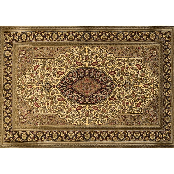 Ahgly Company Indoor Rectangle Medallion Brown Traditional Area Rugs, 2' x 3'