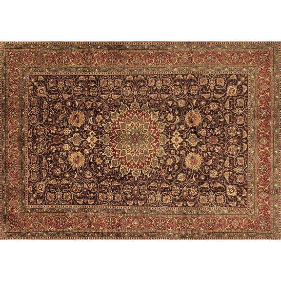 Ahgly Company Indoor Rectangle Medallion Brown Traditional Area Rugs, 3' x 5'